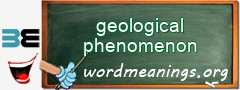 WordMeaning blackboard for geological phenomenon